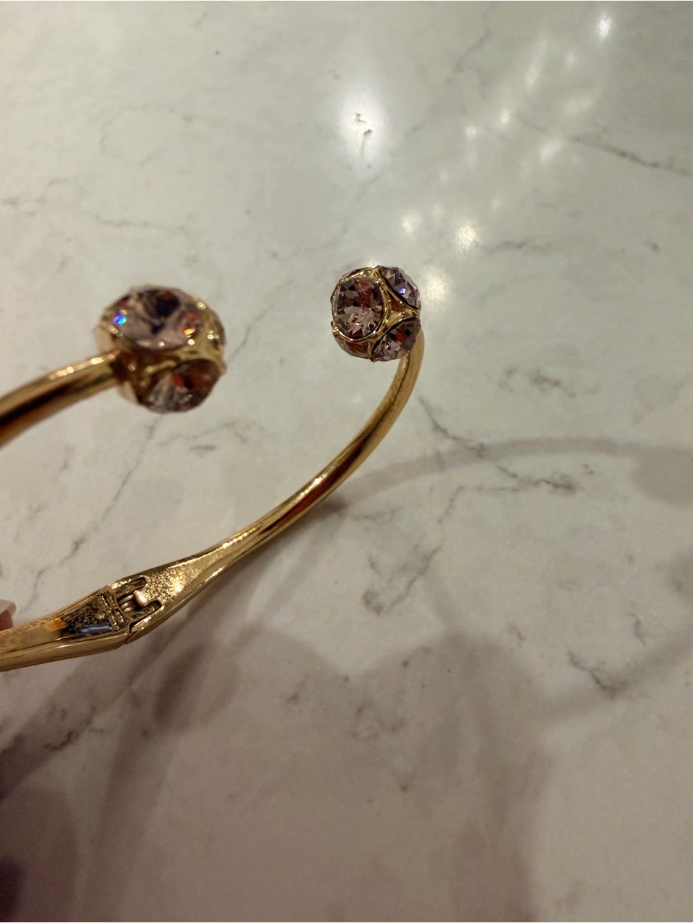 Kate spade Gold Open Cuff Bracelet with Faceted Crystal Ends
